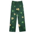 thumbnail image 3 of Ecqkame Pajama Sets for Women 2 Piece St. Patrick's Day Printed Laungwear Long Sleeve Tops Full Length Pants Pajamas Suit Dark Green B XL, 3 of 4
