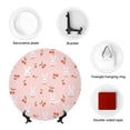 thumbnail image 4 of Daiia Rabbit And Cherry Printed Pattern Ceramic Plate Dinner Plates Bone China Decorative Plates with Display Stand Art Ceramic Ornaments for Wall Hanging Decoration-8in, 4 of 6
