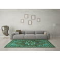 thumbnail image 3 of Ahgly Company Machine Washable Indoor Square Persian Turquoise Blue Traditional Area Rugs, 8' Square, 3 of 4