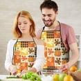 thumbnail image 4 of Fall Pumpkins Leaves Pattern Apron-Garden Aprons for Women with Pockets-Cotton Linen Waterproof Kitchen Cooking Gardening Aprons Adjustable for Kitchen,Cooking,BBQ and Salon 33"x27", 4 of 7