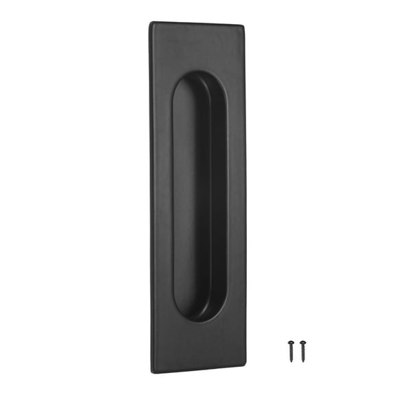 Uxcell 1-Pack Recessed Finger Pulls, 4.72 Inch Inner Circle 304 Stainless Steel Sliding Closet Door Handles [Black]