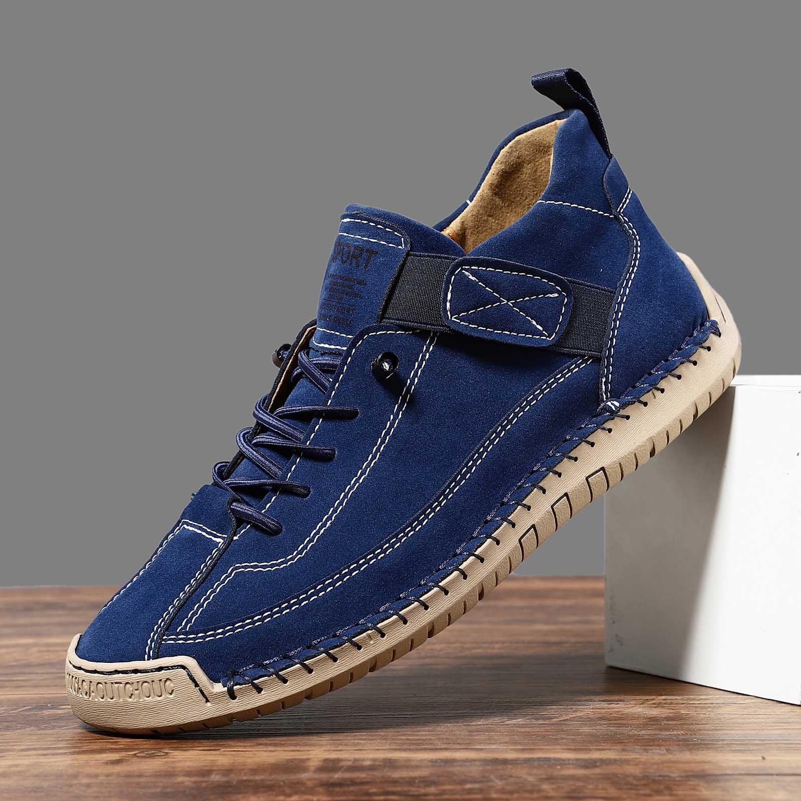 Women Men Handmade Leather Comfortable Orthopedic Sneakers Outdoor Waterproof Non- on Shoes Soft Lightweight Loafers Barefoot Boots for Hiking, Walking & Driving