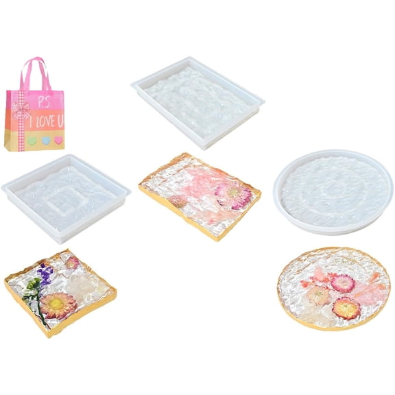 Silicone Mold for Epoxy Resin Coasters - Cup Mat, Tray & Gypsum Display Plate Mold, Jewelry Making DIY Supplies  Z