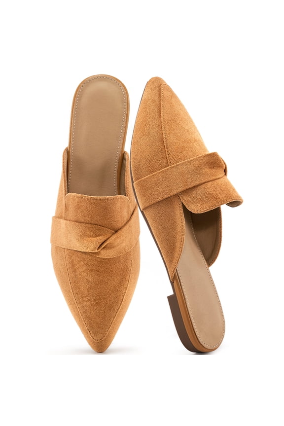 Mules for Women Slip On Casual Work Slide Pointed Toe Backless Loafers Shoes