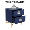 thumbnail image 5 of Boyel Living Nightstand with 2 Drawers, Modern Bedside Table with Gold Metal Legs End Tables for Bedroom, Blue, 5 of 8