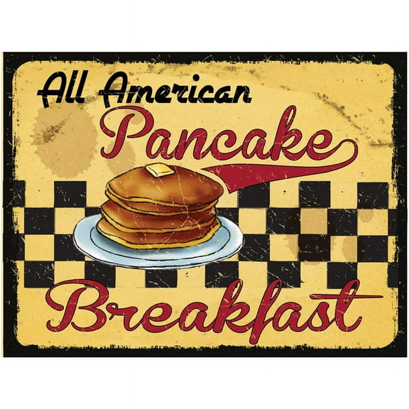 All American Pancake Breakfast Metal Sign