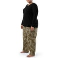 thumbnail image 5 of Fruit of the Loom Women's Beyond Soft Long Sleeve Waffle Top and Flannel Bottom Pajama Set, Sizes S-4X, 5 of 12