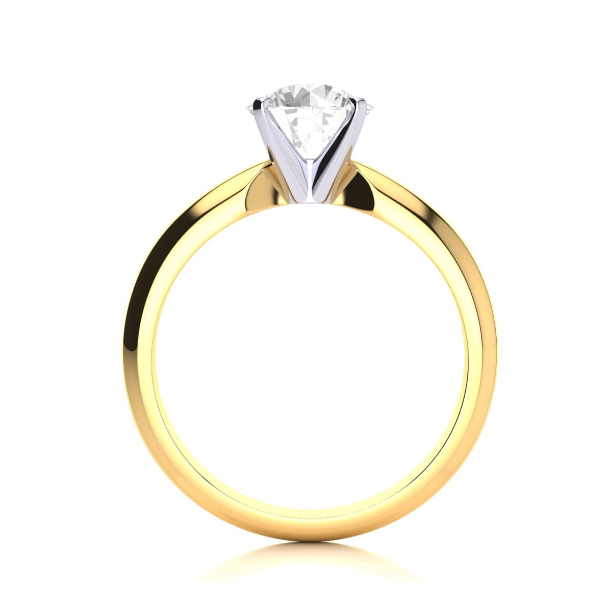 SuperJeweler 1 1/2 Carat Moissanite Engagement Ring in 14K Yellow Gold for Women