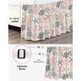 thumbnail image 3 of Coral Pink Grey Coastal Bed Skirt Cal King Size,Summer Beach Starfish Coral Nautical Rustic Wrap Around Bed Skirting with Elastic Strap,Dust Ruffled Pleated Bedskirts 16 Inch Drop for Bedroom Beds, 3 of 9
