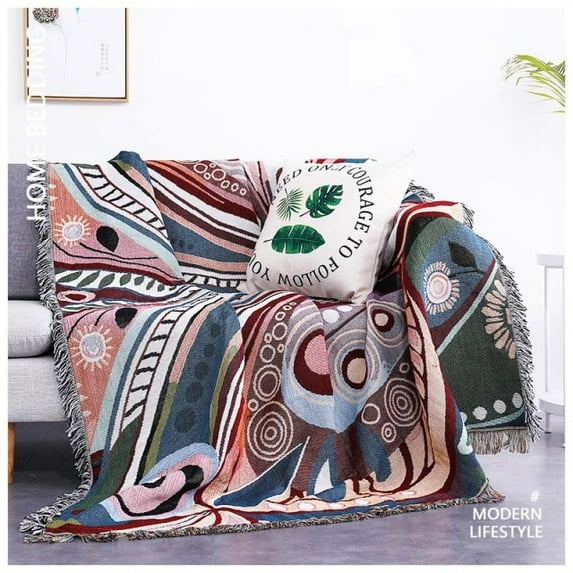 Knitted Chair Lounge Blanket Bed Plaid Tapestry Bedspread Women Outdoor Beach Sandy Towels Cape