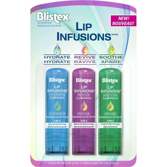 Blistex® Lip Infusions™ Lip Moisturizer, 3 Sticks Net Wt. 3.69 g each