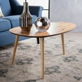 thumbnail image 6 of GDF Studio Cilla Mid Century Modern Wood Tripod Coffee Table, Natural, 6 of 9