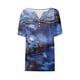 thumbnail image 4 of Fiudx Tops para Mujer Blusa de Manga Corta Estampada a La Moda para Mujer, Blusas Informales con Cuello Redondo, 4 of 4