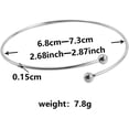 thumbnail image 3 of Stainless Steel Classic Simple Plain Open Cuff Stackable Bangle Bracelet, 3 of 6