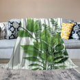 thumbnail image 2 of Fenyluxe Fine Foliage Lace Print Throw Blanket Flannel Lightweight All Seasons Gift, 2 of 6