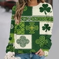thumbnail image 3 of Tauxra Hauts pour Femmes de la Saint-Patrick Imprimés Coupe Ample Col Rond Chandail à Manches Longues Décontracté pour Femmes, Blouses de Printemps de la Saint-Patrick, Chemises de Fête, 3 of 7