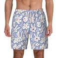 thumbnail image 2 of Picia Rabbit And Floral pattern Mens Swim Trunks with Compression Liner Stretch Beach Shorts Quick Dry with Zipper Pockets No-Chafing Board Shorts-X-Large, 2 of 9