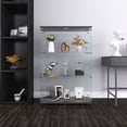 thumbnail image 3 of Holaki Two-door 3 Shelves Glass Display Cabinet with Door, Floor Standing Curio Bookshelf for Living Room Bedroom Office, 49.49"x 31.77"x 14.37", Black, 3 of 11
