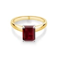 thumbnail image 2 of Gem Stone King 2.61 Ct Octagon Red Garnet 10K Yellow and White Gold Ring Ring, 2 of 4