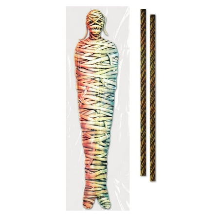 Club Pack of 12 Spooky Halloween All-weather Mummy Tree Wrap Decoration 5’