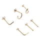 thumbnail image 2 of 6 piercings nasales de acero inoxidable decorados con circonitas (dorados), 2 of 7
