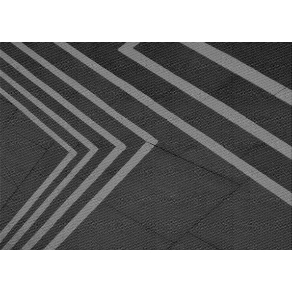 Ahgly Company Machine Washable Indoor Rectangle Transitional Charcoal Black Area Rugs, 5' x 8'