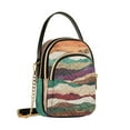 thumbnail image 7 of FORMRS Crossbody Bag for Women Quilted Travel Shoulder Cell Phone Purse with Chain Strap Handbag, Artistic Desert Waves, 7 of 7