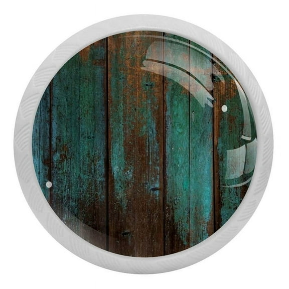 HemaKayy 1.37" Diameter Round Cabinet Knobs, ABS Glass, Teal with Screws 4 Piece 4 Pack
