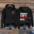 thumbnail image 2 of VISALY Hoodies Pullover Graphic Sweatshirts Women's Letterprinted Baseball Long Sleeved Hoodie Casual Sweaters Business Casual Sweaters Pullover for Women Black L, 2 of 4