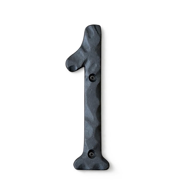 Número de casa NACH de 14 cm negro rústico con herrajes