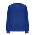 thumbnail image 5 of frariair Women's Fashionable Color Pullover Loose Ribbed Splicing Long Sleeve Pocket Top Sweatshirt Blank Sweatshirts Hooded Sweatshirt Women, 5 of 6