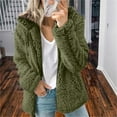 thumbnail image 3 of Women Hoodie Jacket Long Sleeve Zipper Sweatshirt Fluffy Fleece Coat Cardigan Hooded Sweatshirt Outwear, 3 of 4