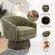 thumbnail image 3 of Sala de estar green chenille swivel chair featuring almacenamiento space y wood frame, 3 of 7