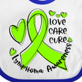 thumbnail image 4 of Inktastic Love, Care, Cure Lymphoma Awareness Lime Green Ribbon Hearts Boys or Girls Baby Bib, 4 of 4