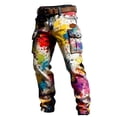 thumbnail image 3 of CONZONE Mens Cargo Pants Graffiti Graphic Y2K Staight Leg Cargo Pants for Men Lightweight Relaxed Fit Outdoor Workout Trousers With Pockets, 3 of 4
