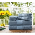 thumbnail image 6 of FBTS Prime Cotton Hand Towels 16x31 inch Extra Soft, Solid Blue, 2 per Pack, 6 of 6