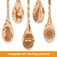 thumbnail image 2 of Long Handle Wooden Spoons Set, 12 Inch Cooking Mixing Spoons 3PCS, Natural Wood Utensils for Baking Stirring Meals, Kitchen Essentials, Beige, 2 of 6