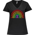 thumbnail image 3 of Inktastic Rainbow Pi for Pi Day Women's Plus Size V-Neck T-Shirt, 3 of 5
