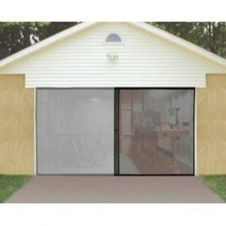 1 Car Single Garage Door Screen 7' x 8' Bug Insect Pest Black TV Easy Entry NEW by United