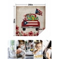 thumbnail image 4 of Puerto Rican Flag Cloth Napkins Set of 4 Reusable Dinner Napkins, Vintage Country Truck Flowers Beige Cocktail Napkin Washable Table Napkins for Wedding/Holiday Party/Baby Shower 20"x20", 4 of 7