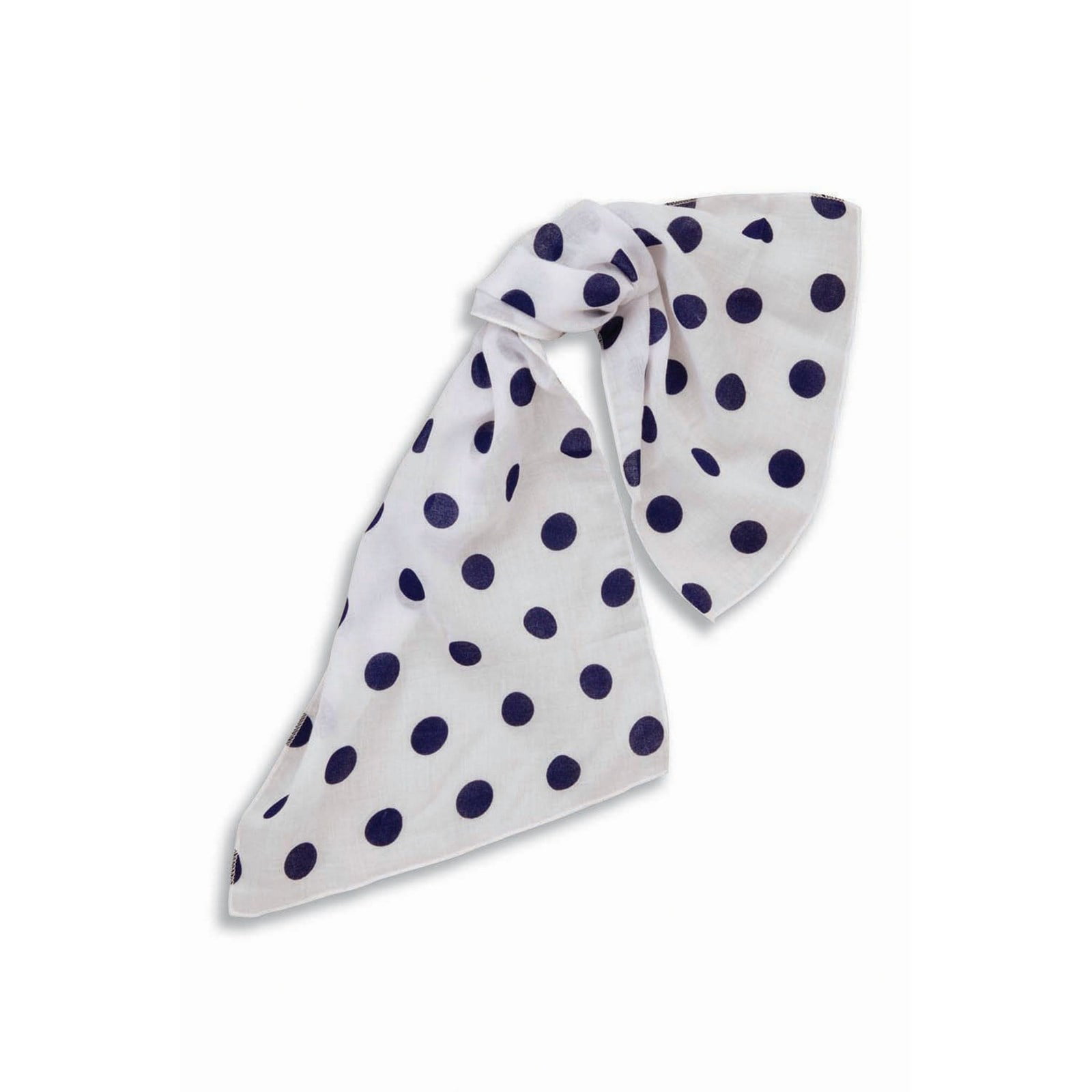 Pink and blue polka dot scarf