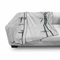 thumbnail image 3 of Bamboo Print Soft Flannel Fleece Throw Blanket, Illustration of Chinese for Tranquility Peace Harmony Plant Pattern, Cozy Plush for Indoor and Outdoor Use, 50" x 70", White Black, by Ambesonne, 3 of 6
