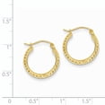 thumbnail image 4 of 14K Diamond-cut 3.5x17mm Hollow Hoop Earrings 14k Yellow Gold Earrings, 4 of 4
