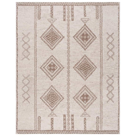 SAFAVIEH Kenya Cherlyn Geometric Area Rug, Brown/Beige, 8' x 10'