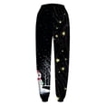thumbnail image 5 of Pantalons de Survêtement pour Femmes, Décontractés, Imprimé de Noël, Patchwork, Taille Haute, 5 of 5