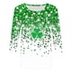 thumbnail image 5 of TaTaai Women's St. Patrick's Day Green Print T-Shirt Round Neck 3/4 Sleeve Loose Fit Casual Top Irish Festival Spring Holiday Blouse Gift, 5 of 5