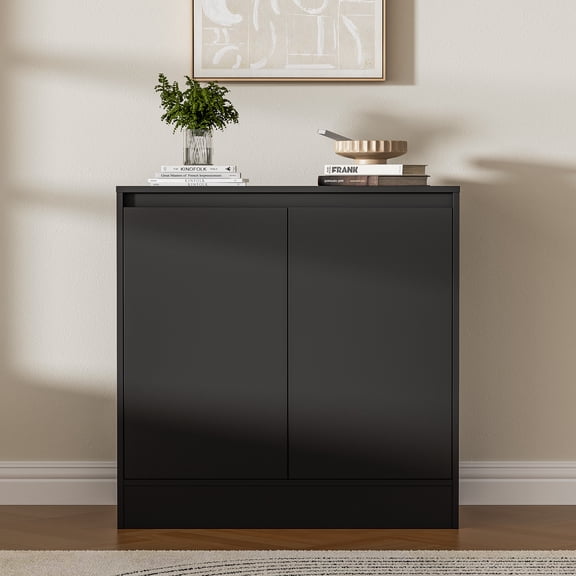 Buffet Cabinet with 2 Doors, Coffee Bar Cabinet with Adjustable Shelf, Modern Kitchen Buffet Sideboard with Storage for Living Room, Kitchen, Black