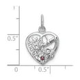 thumbnail image 4 of Sterling Silver Heart Pendant Necklace with Pink Crystal, Floral Design, Number One Grandma Jewelry for Women, 925 Sentimental Keepsake for Mother Figures and Special Occasions, 4 of 6