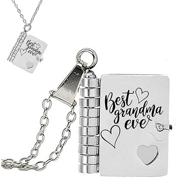 My Grandma Book Necklace, The Most Beautiful Chapter Grandmother Necklace, Personalized Meaningful Gifts for Grandmother, I Love You Forever Grandma Necklaces for Women