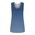 thumbnail image 4 of Wiyuqeen Womens Side Split Tank Tops Classic Fashion Marble Printed Blouses Baggy Pleated Square Neck T-shirts Elegant Summer Sleeveless Graphic Tees, 4 of 5